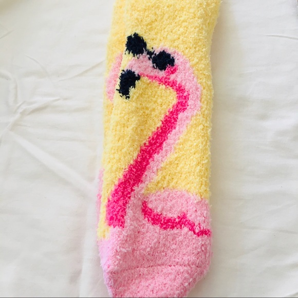 SOCKS FUZZY FLAMINGO DOG UNICORN KEY CHAIN LIP GLO - Picture 2 of 15